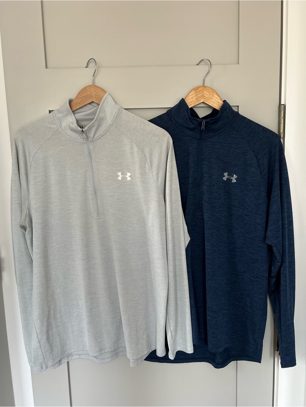 Under Armour Quarter-Zip Duo - Light Gray & Navy Workout Shirts